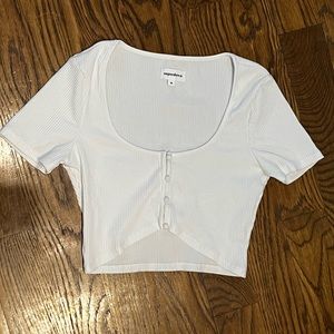 White superdown Crop Top
